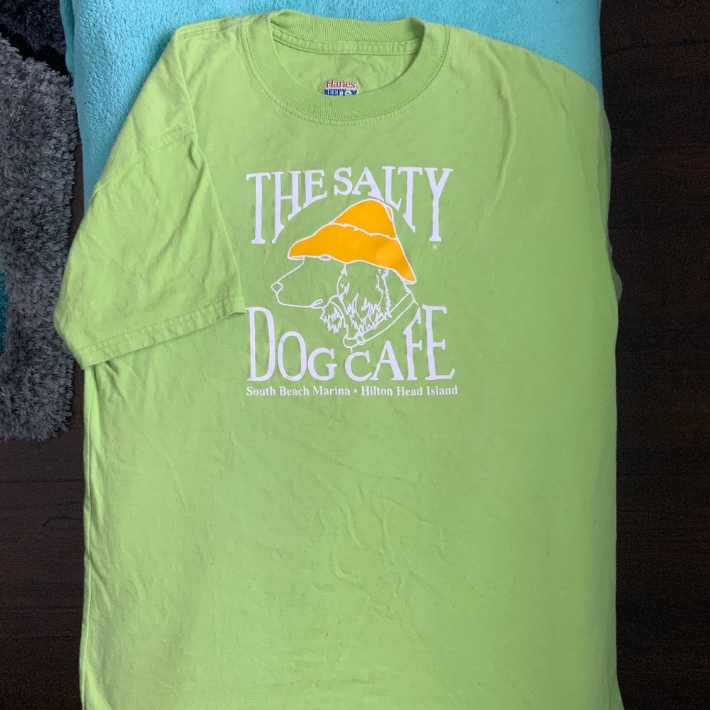 Lime Green The Salty Dog Hilton Head SC T-Shirt, Youth Large
